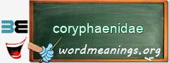 WordMeaning blackboard for coryphaenidae